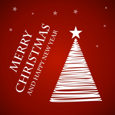 christmas card with drawing treeのイラスト素材