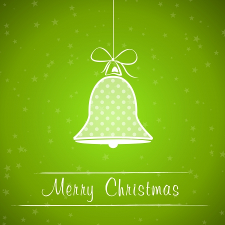 green dotted christmas bell frame. christmas card. のイラスト素材