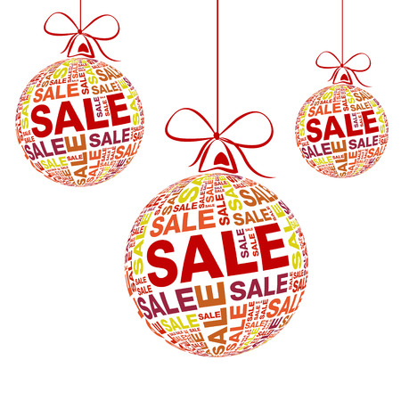 snow christmas red ring sale. sale conceptのイラスト素材