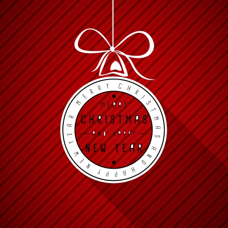 oblique striped card with flat christmas ball. christmas conceptのイラスト素材