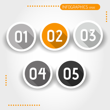 orange flat ring buttons with numbers. infographic concept.のイラスト素材
