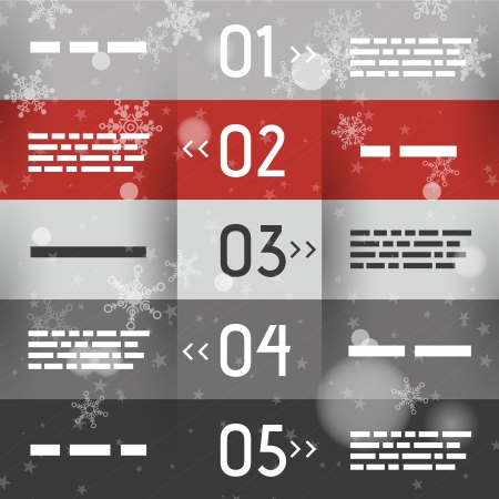 red christmas infographic five options. infographic concept.のイラスト素材