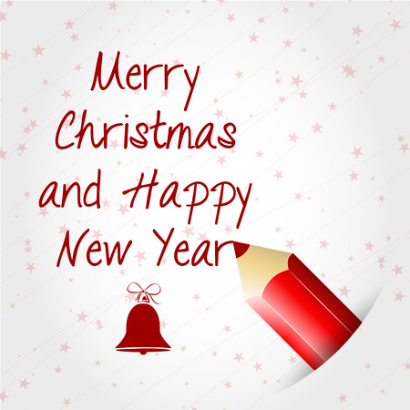 red christmas card with cryon. christmas conceptのイラスト素材