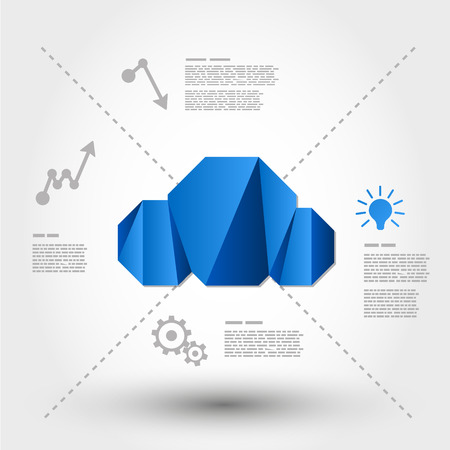origami cloud concept, computing conceptのイラスト素材