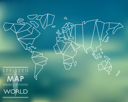 stylized map of world. world map concept.のイラスト素材