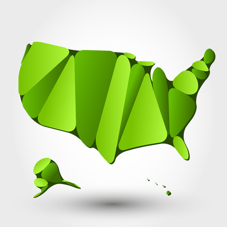 eco map of USA. eco map conceptのイラスト素材
