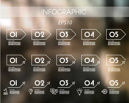 white linear infographicset of arrows. infographic concept.のイラスト素材