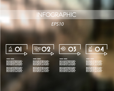 white rectangular linear infographic with four steps. infographic concept.のイラスト素材