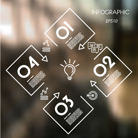 white rectangular square linear infographics. infographic concept.のイラスト素材