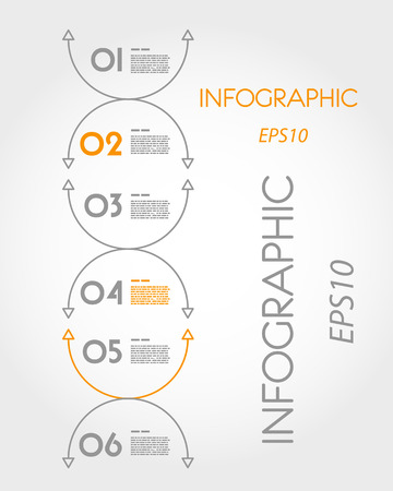 linear infographic vertical arcs. infographic concept.のイラスト素材