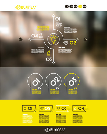 yellow website transparent template. infographic concept.のイラスト素材