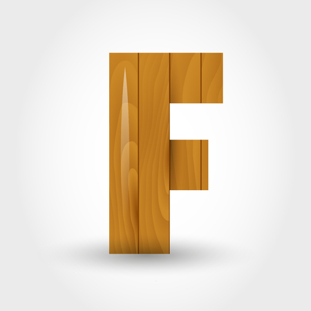 wood letter F, concept of wood alphabetのイラスト素材