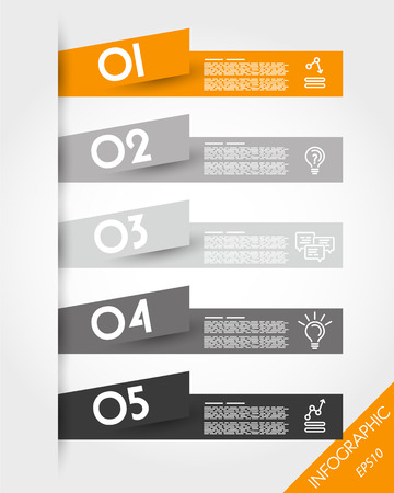 long origami paper stickers, linear arrow conceptのイラスト素材