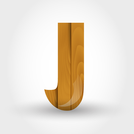 wood letter J, concept of wood alphabetのイラスト素材