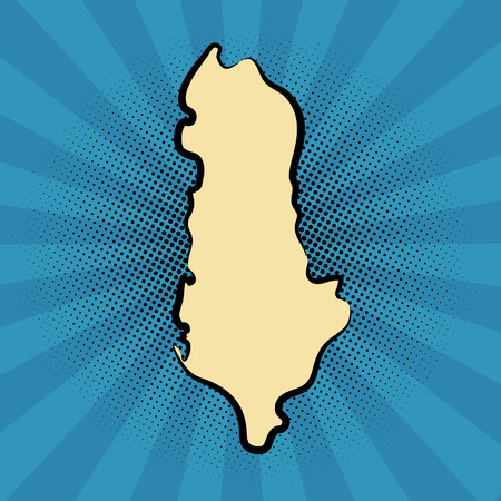 retro map of Albania. stylized map. drawn Albaniaのイラスト素材