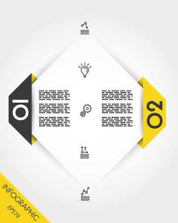 yellow infographic corner markers, two optionsのイラスト素材