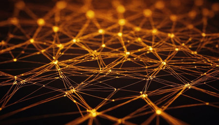 Abstract technology background. Network connection structure with dots and lines. 3d renderingの素材