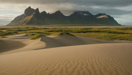 Panoramic view of Vatnajokull National Park, Icelandの素材
