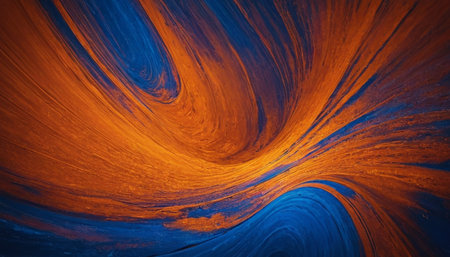 abstract orange and blue background with some smooth lines in it.の素材
