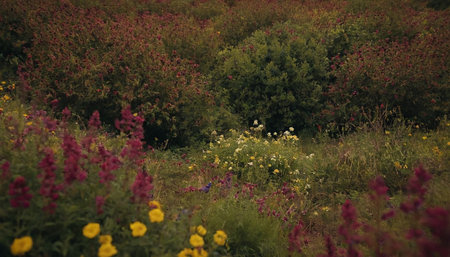 Beautiful meadow with colorful wildflowers in the summer.の素材