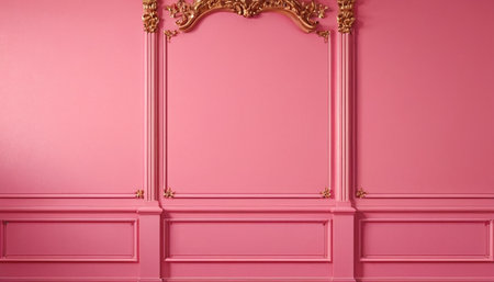 Classic interior wall with mouldings.Digital illustration.3d renderingの素材