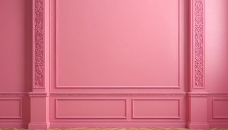 Classic interior wall with mouldings.Digital illustration.3d renderingの素材