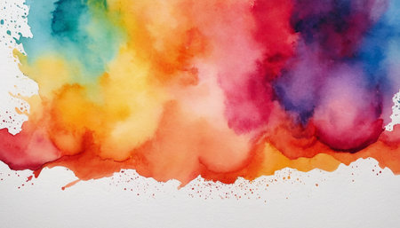 Abstract watercolor background. Colorful watercolor painting on paper.の素材