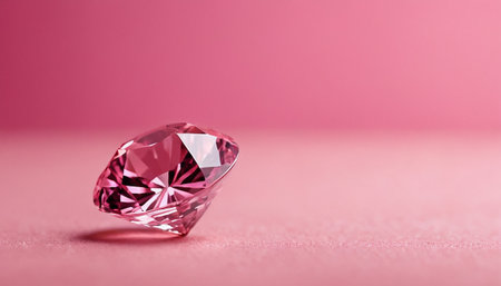 Diamond on a pink background, close-up, shallow depth of fieldの素材