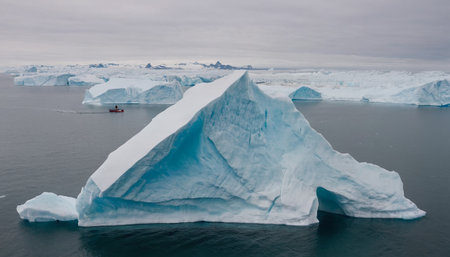 Antarctic icebergs in Ilulissat icefjord, Greenlandの素材
