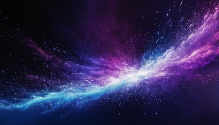 Abstract space background with stars and nebula. 3d render illustrationの素材
