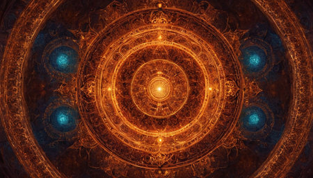 Abstract fractal. Fractal art background for creative design. Decoration for wallpaper, desktop, poster, cover booklet. Print for clothes, t-shirt. Creative illustration for designの素材