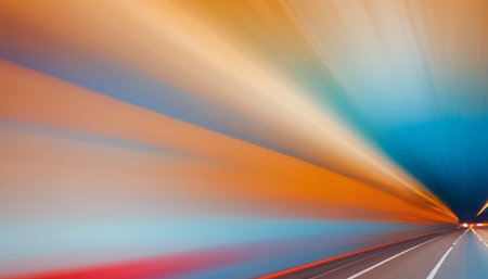 car on the road with motion blur background. long shutter speed.の素材