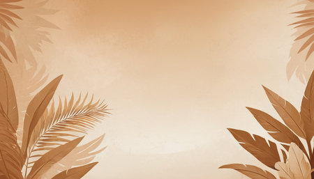 Tropical leaves background in grunge style. Vector illustration.の素材