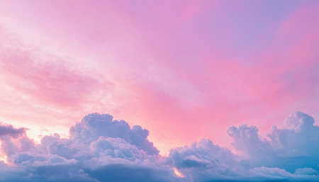 Beautiful sky with cloud at sunset background.Sky with cloud at sunsetの素材