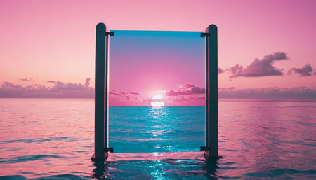 Luxury swimming pool in Maldives at sunset - Vintage filterの素材