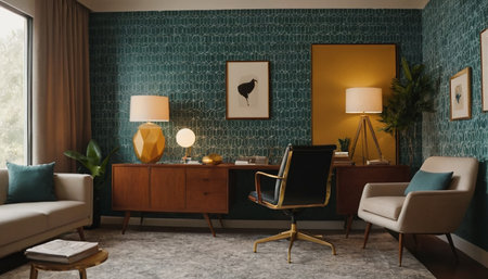 Interior of a hotel room. 3d rendering, 3d illustration.の素材