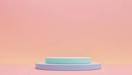 Minimalist abstract background, primitive geometrical figures, pastel colors, 3D renderの素材