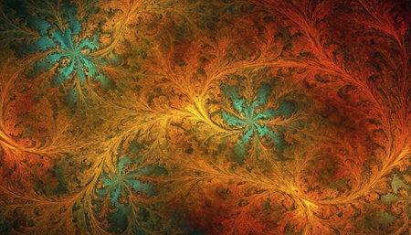 Abstract fractal. Fractal art background for creative design. Decoration for wallpaper, desktop, poster, cover booklet. Print for clothes, t-shirt. Creative illustration for designの素材