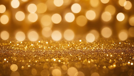 golden glitter vintage lights background. gold and black. de focusedの素材