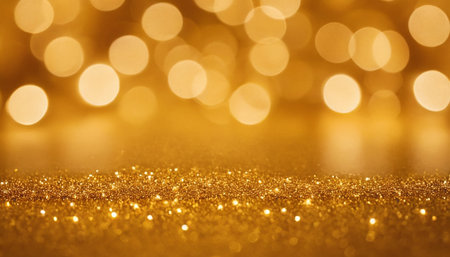 golden glitter vintage lights background. gold and black. de focusedの素材