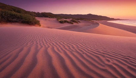 Sunset over the sand dunes of the Great Sand Dunes National Park, Australiaの素材