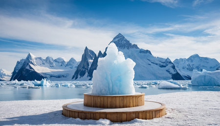 Iceberg on the background of icebergs in Antarctica. Global warming conceptの素材