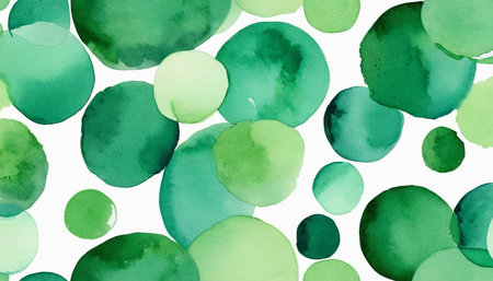 Watercolor seamless pattern. Hand painted abstract background with green spots.の素材