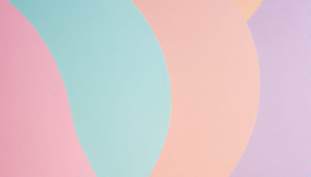 Colorful pastel abstract paper background. Minimal geometric shapes and linesの素材