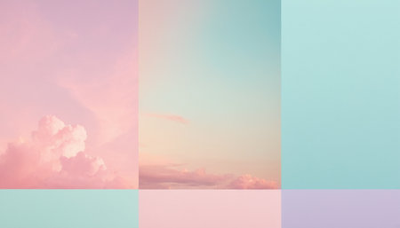 Colorful sky and clouds in pastel colors. Abstract background for design.の素材