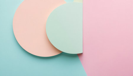 Abstract geometric paper background in pastel colors. Minimal style.の素材