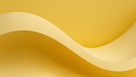 Abstract background of curved yellow paper, 3d rendering. Computer digital drawing.の素材