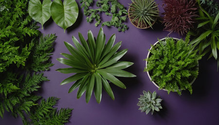 Flowers composition. Flat lay, top view, copy space.の素材