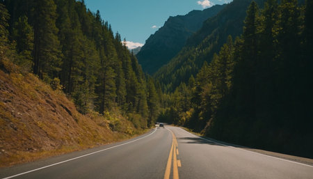 Highway in the Rocky Mountains of Colorado, United States of America.の素材