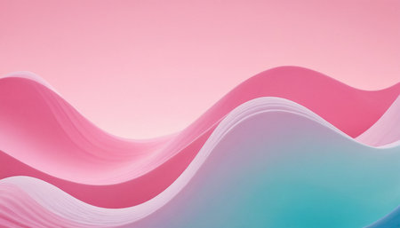Abstract wavy background. Pink and blue colors. Copy space.の素材